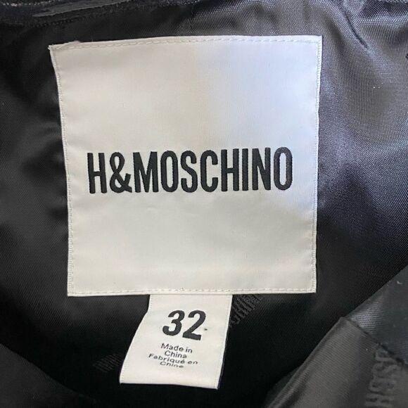 H&M x Moschino TV Mini Gold Black Dress Chain Print Size 0 - Picture 14 of 15